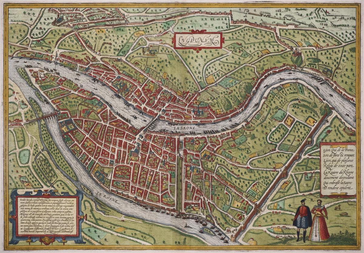 Mapa antiguo de Lyon