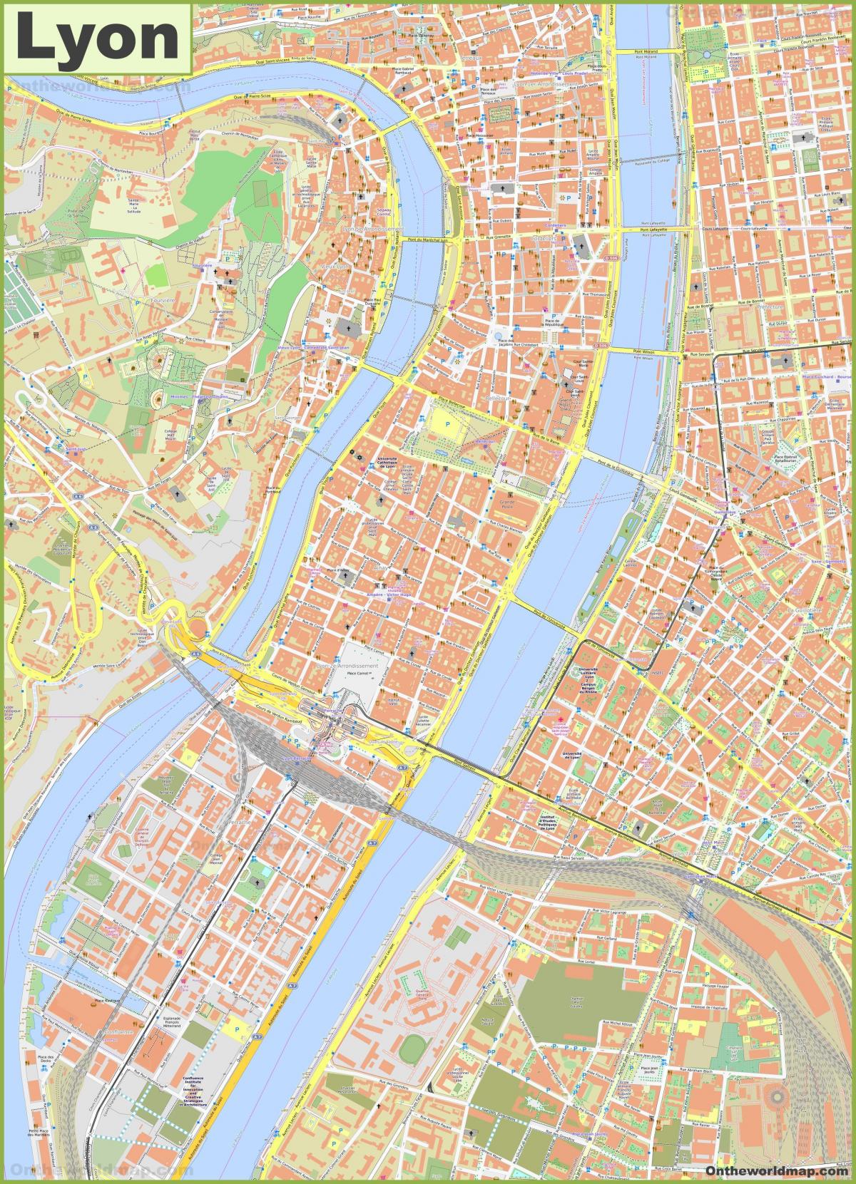 Plano de las calles de Lyon